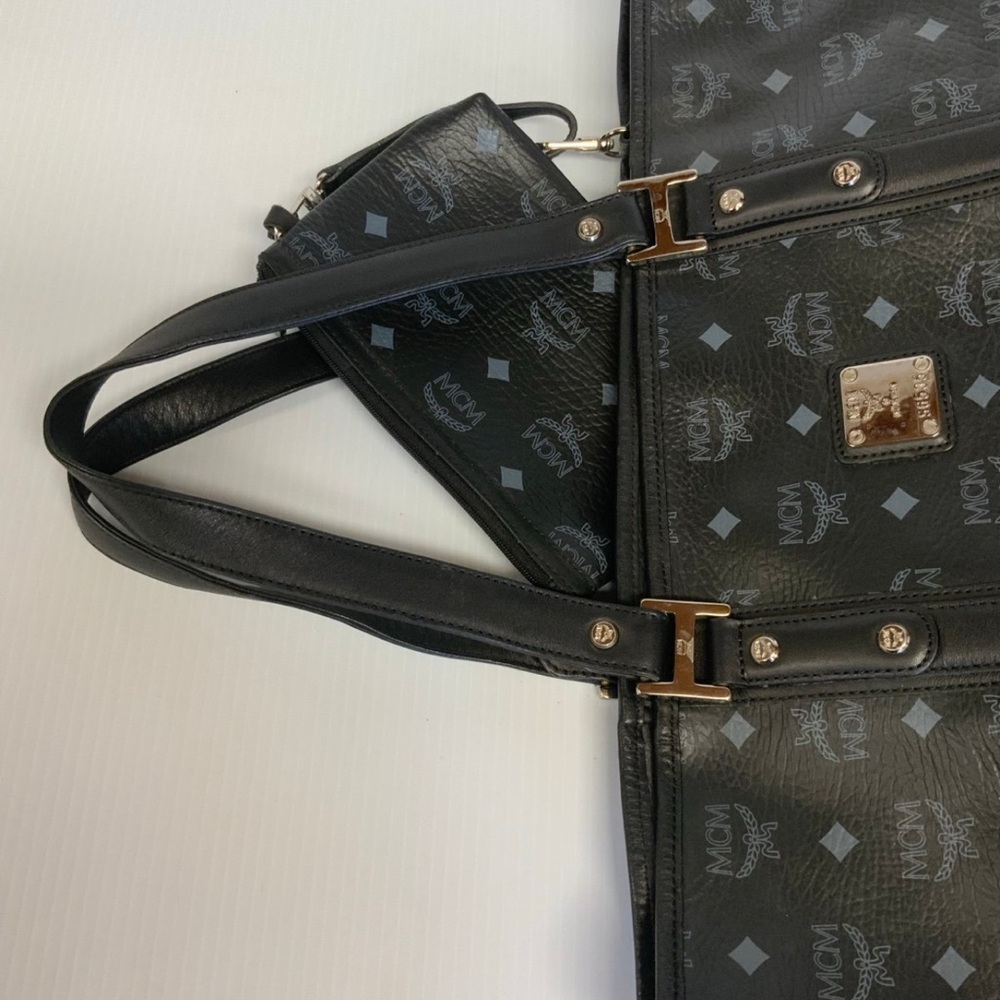 MCM Black and Gray Tote with Pouch - Picture 6 of 12